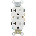 Product Image of Commercial Grade Duplex Receptacle w/ Smooth Face, Self Grounding Clip, 20A, NEMA 5-20R - White (125V)