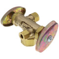 Product Image of 1/2" Nom Comp. (5/8" OD) x 3/8" OD Comp. x 1/4" OD Comp. Dual Angle Supply Stop, Lead Free (Rough Brass)