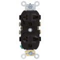 Product Image of Heavy-Duty Commercial Grade Duplex Receptacle w/ Indented Face, 2P, 20A, NEMA 5-20R - Brown (125V)