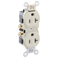 Product Image of Commercial Grade Duplex Receptacle w/ Self Grounding Clip, 20A, NEMA 5-20R - Light Almond (125V)