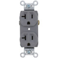 Product Image of Commercial Spec Grade Side Wired Duplex Receptacle, 20A, 2P - Gray (125V)