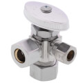 Product Image of 11/2 in. Nom Comp x 1/2 in. O.D. Comp x 3/8 in. O.D. Comp Dual Outlet Supply Stop Valve, Lead Free (Chrome Plated)