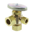 Product Image of 1/2" Nom Compression (5/8" OD) x 1/2" OD Compression x 3/8" OD Compression Angle Supply Stop (Rough)