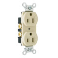 Product Image of Construction Spec Grade, Back & Side Wired Duplex Receptacle, 15A, 2P - Ivory (125V)