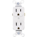 Product Image of Construction Spec Grade, Back & Side Wired Duplex Receptacle, 15A, 2P - White (125V)
