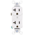 Product Image of Construction Spec Grade, Back & Side Wired Duplex Receptacle, 20A, 2P - White (125V)