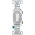 Product Image of Single-Pole Commercial Grade Side Wired Toggle Switch, 20A - White (120/277V)