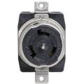 Product Image of California-Style Industrial Grade Flush Mount Locking Receptacle, 3P, 50A, Non-NEMA - Black (125/250V)