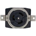 Product Image of California-Style Industrial Grade Flush Mount Locking Receptacle, 3P, 50A, Non-NEMA - Black (250V)