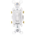 Product Image of Two Pole, Back and Side Wired, Toggle Switch, Commercial Grade, 20A - White (120/277V) 