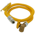 Product Image of 1/2" ID (5/8" OD) ProCoat SS Gas Connector w/ 3/4" MIP Fittings x 3/4" FIP Angle Ball Valve (48" Length)