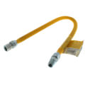 Product Image of 1/2" ID ProCoat Stainless Steel Gas Connector w/ 1/2" FIP x MIP, 3/8" FIP Tap (30" Length)