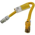 Product Image of 3/8" ID ProCoat SS Gas Connector w/ 1/2" MIP (3/8" FIP Tap) x 1/2" FIP Gas Ball Valve (18" Length)