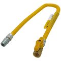 Product Image of 3/8" ID ProCoat SS Gas Connector w/ 1/2" MIP (3/8" FIP Tap) x 1/2" FIP Gas Ball Valve (24" Length)