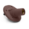 Product Image of 17 Series Panel Mount Receptacle, Female, 600A Max, 600V 30 Degree Angle, Threaded Stud Termination, 250-500 MCM Cable Range (Brown)