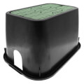 Product Image of 10" x 15" x 10" Standard Rectangular Valve Box w/ Drop-In Cover (Black Box/Green Cover)