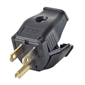Product Image of 15A, 125V NEMA 5-15p 2-pole, 3-wire Grounding Replacement Plug, Clamptite Hinged Design, Thermoplastic (Black)