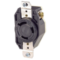 Product Image of 30A, 600V NEMA L9-30R, 2P, 3W, Flush Mtg Locking Receptacle, Grounding, V-0-MAX (Black)