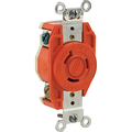 Product Image of 20A, 480V NEMA L8-20R, 2P, 3W, Flush Mtg Locking Receptacle, Isolated Ground, V-0-MAX (Orange)