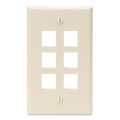 Product Image of Single-Gang Quickport, Wallplate, 6-port (Light Almond)