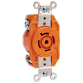 Product Image of 20A, 347/600V 3PY, NEMA L23-20R, 4P, 5W, Flush Mtg Locking Receptacle, Isolated Ground (Orange)
