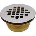 Product Image of Over 2" No Caulk Shower Stall Drain Stainless Steel Strainer w/ Brass Body
