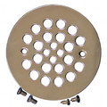 Product Image of 4-1/4" Polished Brass Screw Down Shower Drain Strainer w/ Screws