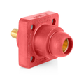 Product Image of 18 Series Single Pole Cam Type Female Panel Receptacle, Ball Nose, .75" Threaded Stud Termination, 90 Degrees, Cable Range #2, 4/0, 400A Max (Red)