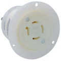 Product Image of 20A, 250V 3-Phase, NEMA L15-20R, 3P, 4W, Flanged Outlet Locking Receptacle, Grounding (White)