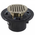 Product Image of 3" x 4" Nickel Bronze Heavy Duty Shower Drain w/ 5" Round Strainer