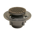 Product Image of 3" x 4" Old World Bronze Heavy Duty PVC Shower Drain w/ 5" Round Strainer