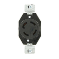 Product Image of 30A, 250V DC/600V AC, Non-NEMA, 3P, 4W, Flush Mtg Locking Receptacle, Grounding (Black)