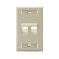 Product Image of Angled Single-Gang Quickport, Wallplate w/ ID Windows, 2-port (Ivory)