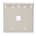 Product Image of Dual-Gang Quickport, Wallplate w/ ID Windows, 1-port (Light Almond)