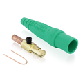 Product Image of 16 Series Taper Nose Cam-Type Male Plug, Contact & Insulator, Detachable, Crimp Tube Termination, #2, #1 AWG, 220A Max, Type 3R When Mated (Green)