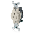 Product Image of Single Receptacle Outlet,  Smooth Face, 15A, 125V Side Wire, NEMA 5-15R, 2-Pole, 3-Wire, Grounding, Light Almond