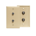 Product Image of Standard Video Wall Jack w/ Two F-Connectors (Ivory)