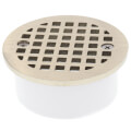 Product Image of 3" PVC Inside Pipe Fit Drain with 3-1/2" Nickel Bronze Round Strainer