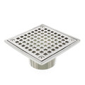 Product Image of 4" Square Brushed Nickel Strainer w/ 2" Brass Spud