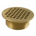 Product Image of 5" Round Polished Brass Strainer w/ 3-1/2" Metal Spud