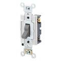 Product Image of 20A, 120/277V Toggle 4-way AC Quiet Switch, Heavy Duty Spec Grade, Grounding, Back & Side Wired (Gray)