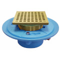 Product Image of 2" No Hub Floor Drain w/ 7" Pan & 5" Polished Brass Square Strainer