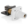 Product Image of 16 Series Single Pole Cam Type Female Panel Connector Taper Nose, Threaded Stud w/ Microswitch, Cable Size 2, 4/0 AWG, 400A Max (White)