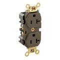 Product Image of Duplex Receptacle Outlet, Extra  Smooth Face, 20A, 125V Back or Side Wire, NEMA 5-20R, 2-Pole, 3-Wire, Self-Grounding (Brown)