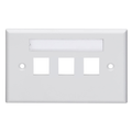 Product Image of Single-Gang Horizontal Quickport, Wallplate w/ Id Window, 3-port (White)
