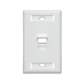 Product Image of Angled Single-Gang Quickport, Wallplate w/ ID Windows, 1-port (White)