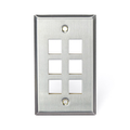 Product Image of Stainless Steel Quickport, Wallplate, Single Gang, 6-port