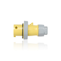 Product Image of 20A, 125V 2P, 3W, LEV Series IEC 60309-1 & 60309-2 Pin & Sleeve Plug, IP66/67/68/IP69K, Watertight (Yellow)