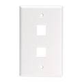 Product Image of Single-Gang Quickport, Wallplate For LaRGe Connectors, 2-port (White)