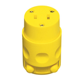 Product Image of 15 Amp-125V NEMA 1-15R, 2-pole, 2-wire, Connector,polarized Black Rubber w/ Vinyl Insert, Face And Clamps (Yellow)